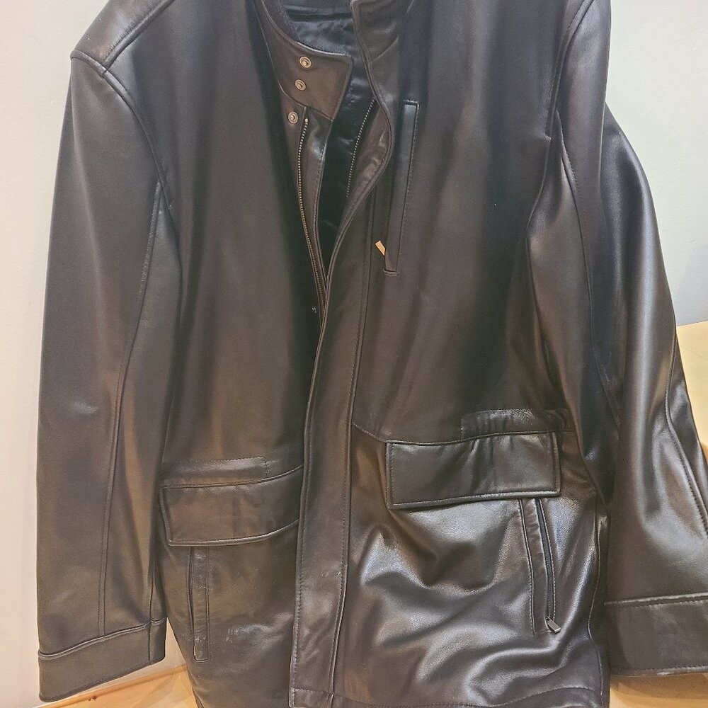 Cole Haan Leather Jacket, car coat